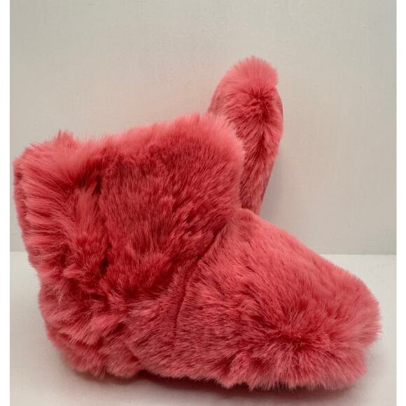 Cat & Jack Girls Pink Plush Slippers Bootie Style Size 5/6 - Gripper Bottoms NWT - Picture 7 of 9